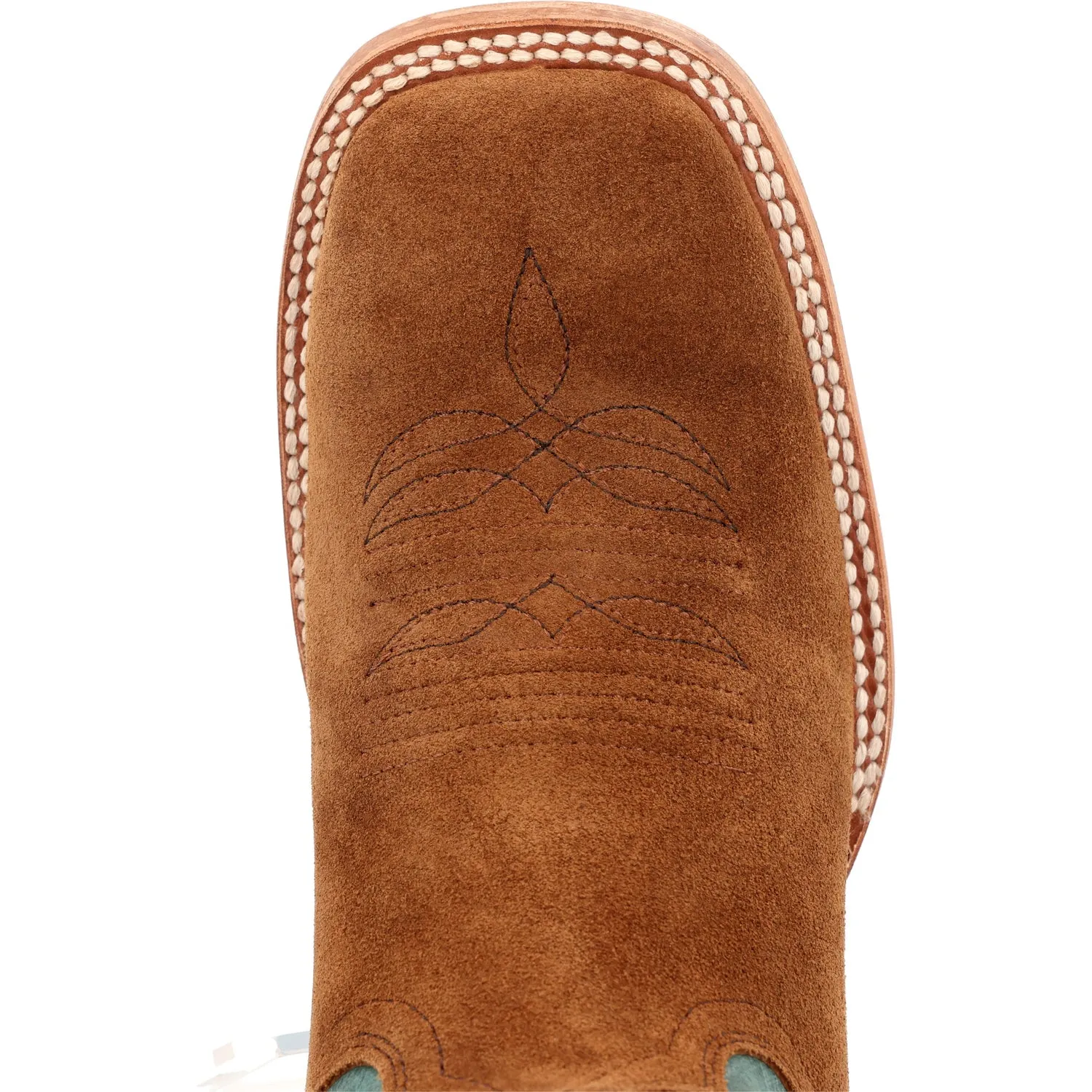 Durango Mens PRCA Western Whiskey Tobacca/Aqua Bullhide Cowboy Boots