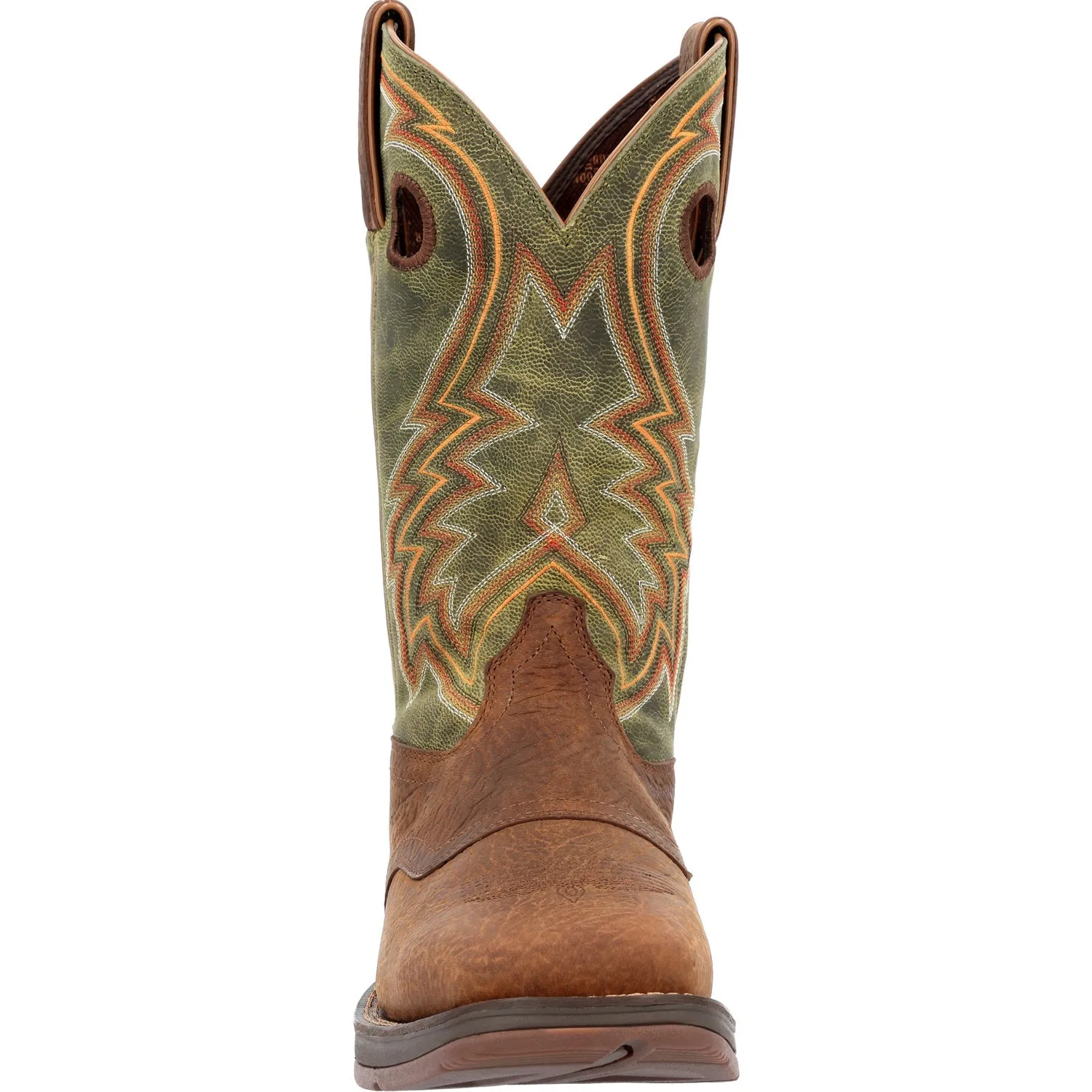 Durango Mens Rebel Western Chestnut/Hunter Green Leather Cowboy Boots