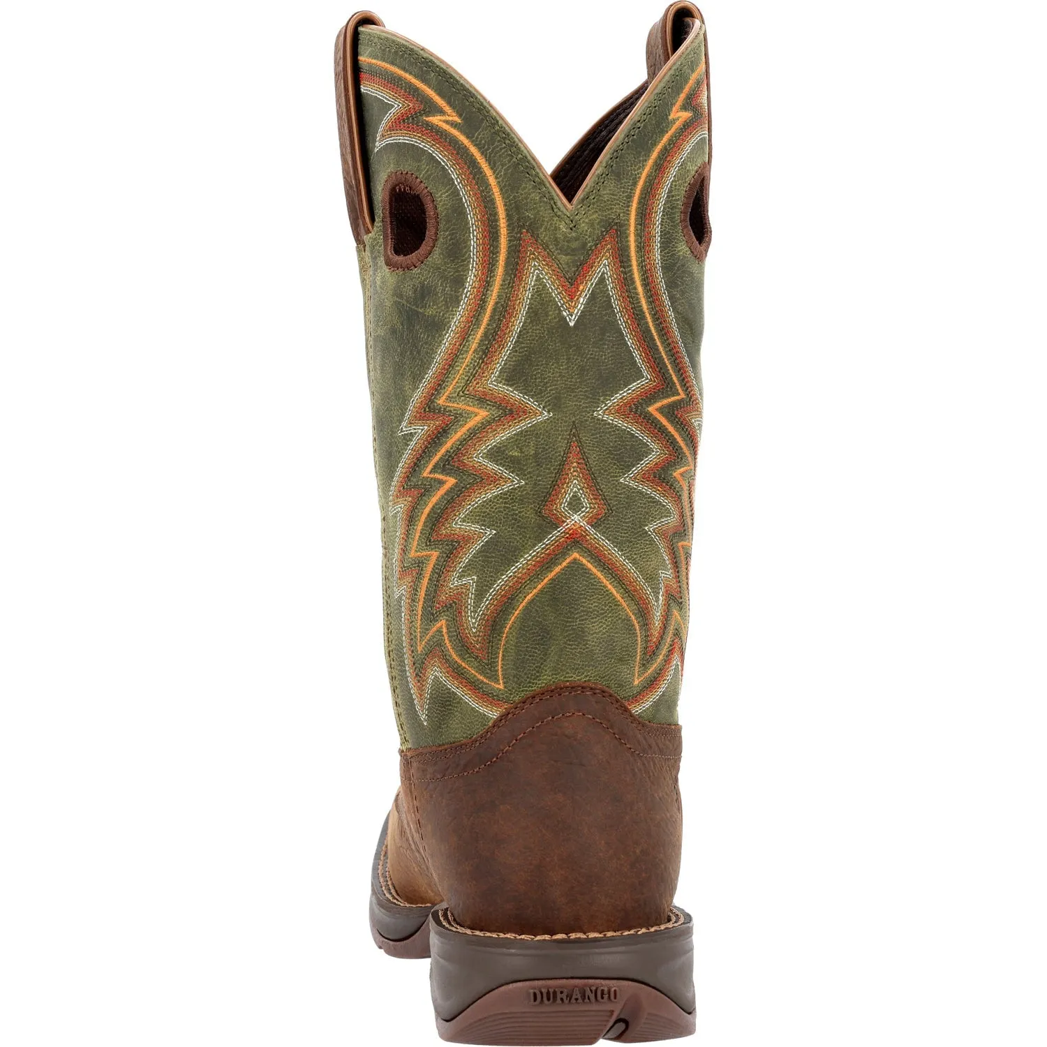 Durango Mens Rebel Western Chestnut/Hunter Green Leather Cowboy Boots