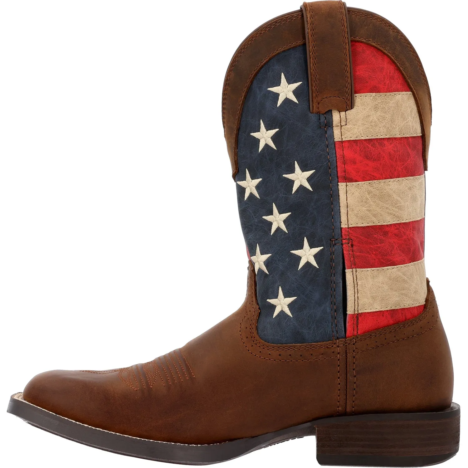 Durango Mens Saddlebrook Western Brown/Union Flag Leather Cowboy Boots