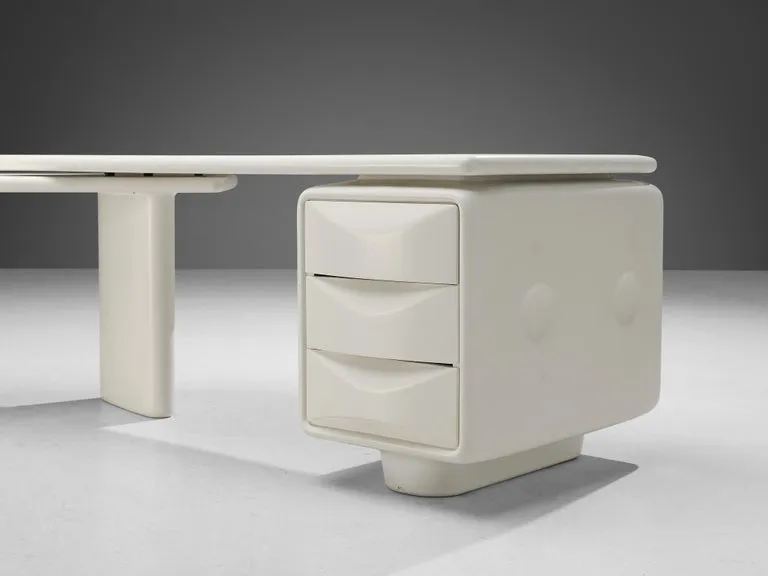 Ernest 'Igl' Hofmann Corner Desk in White Polyurethane