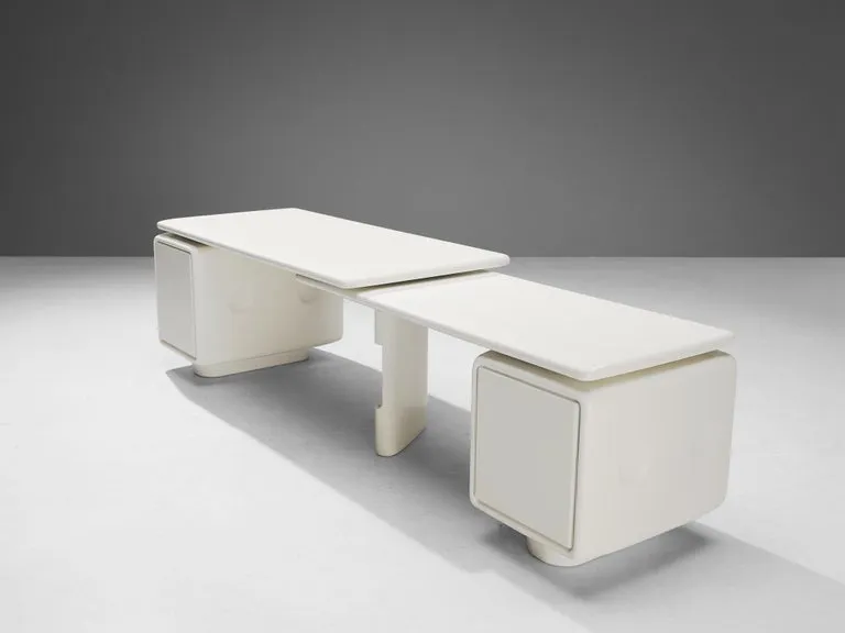 Ernest 'Igl' Hofmann Corner Desk in White Polyurethane