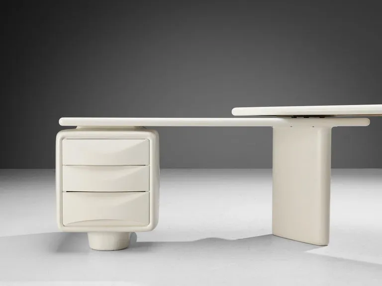 Ernest 'Igl' Hofmann Corner Desk in White Polyurethane