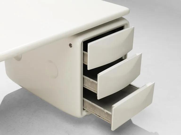 Ernest 'Igl' Hofmann Corner Desk in White Polyurethane