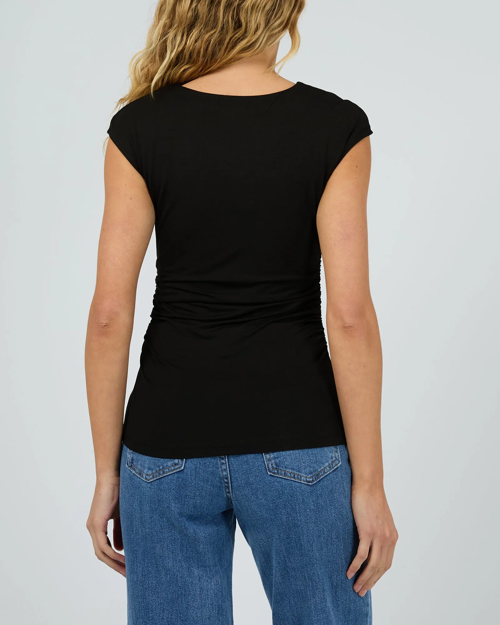 Evie Ruched Top Black