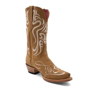 Ferrini Womens Belle V-Toe Sand Leather Cowboy Boots