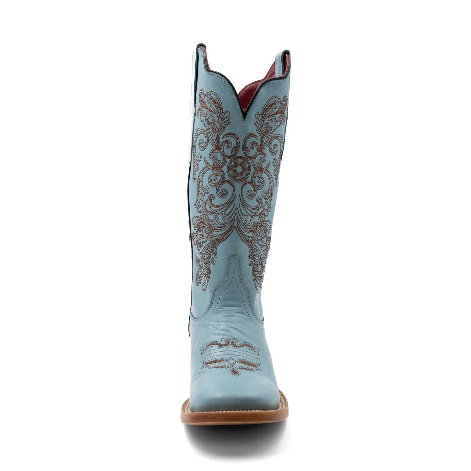 Ferrini Womens Ella S-Toe Aqua Leather Cowboy Boots