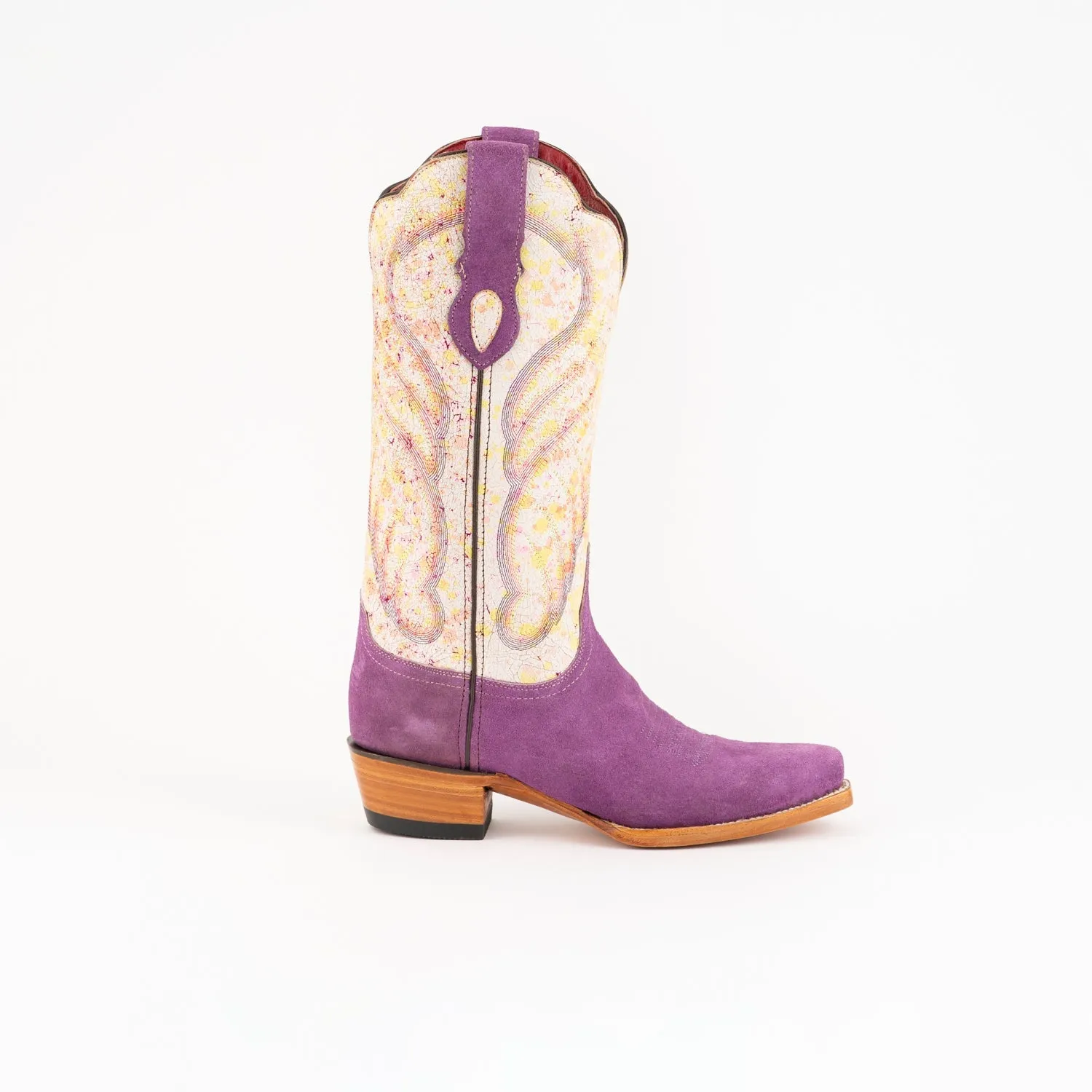 Ferrini Womens Purple Leather Candy V-Toe 13in Cowboy Boots