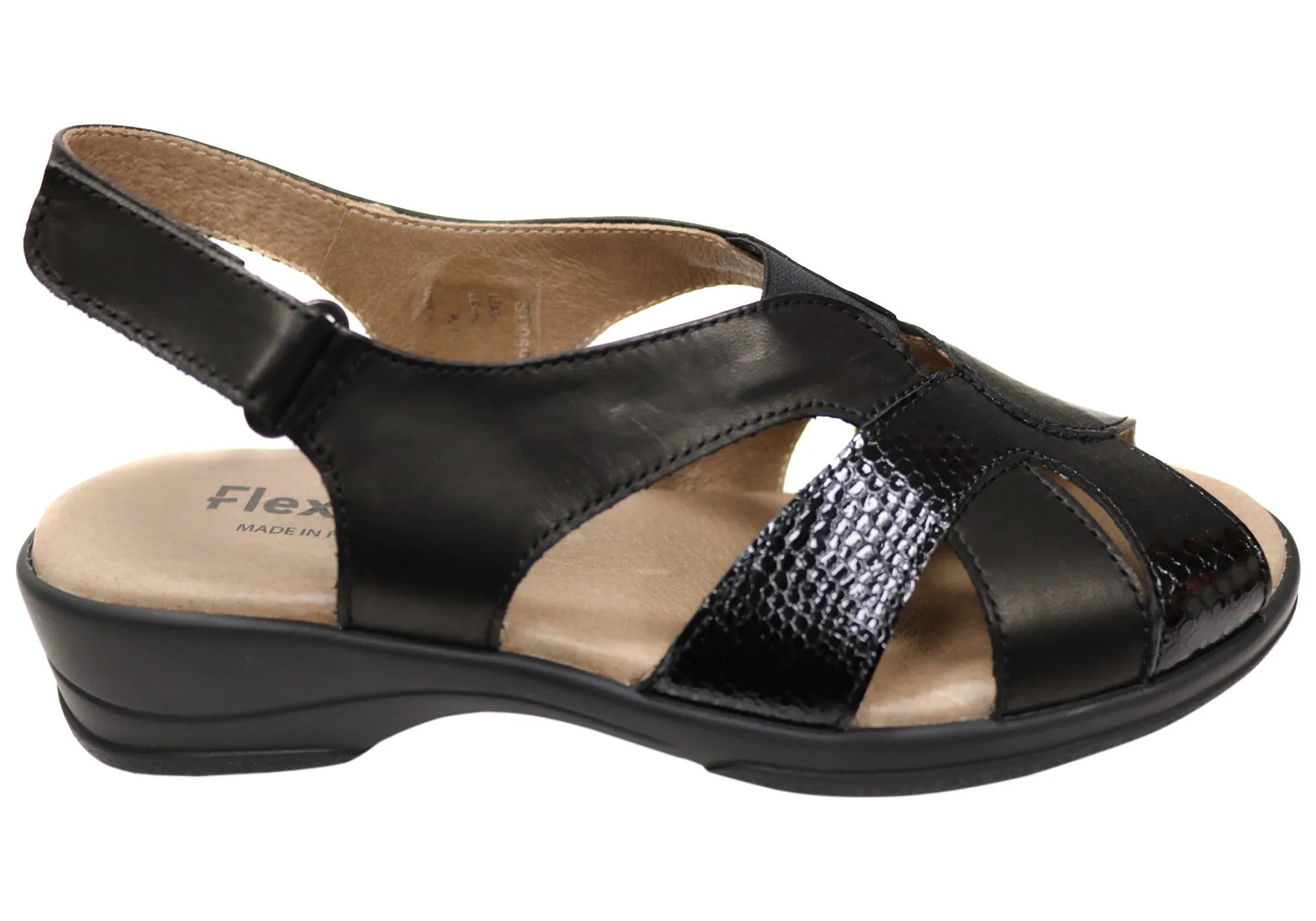 Flex & Go Hilda Womens Comfortable Leather Sandals Made In Portugal