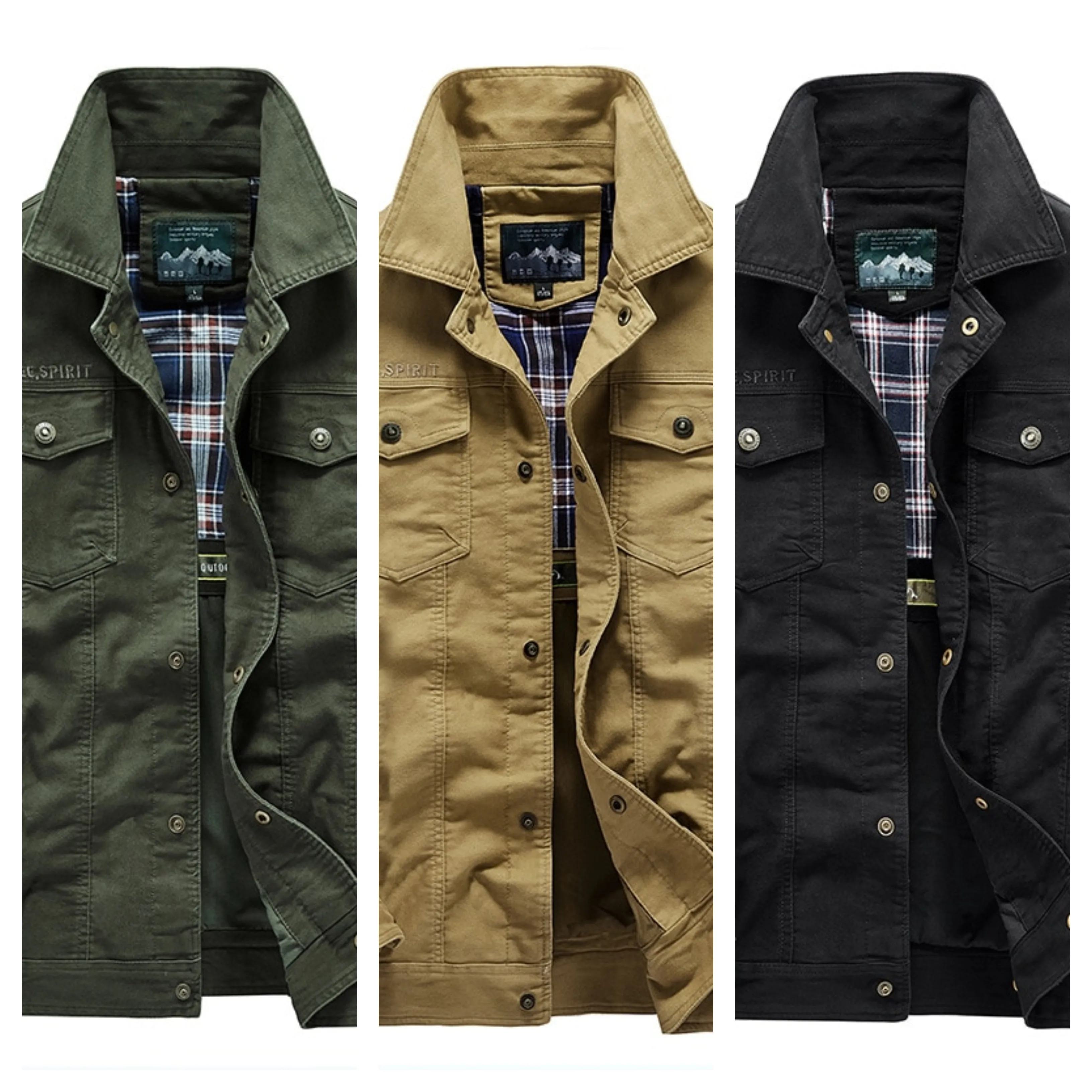 Funki Buys | Jackets | Men's Military Warm Zip Up Cotton Jacket