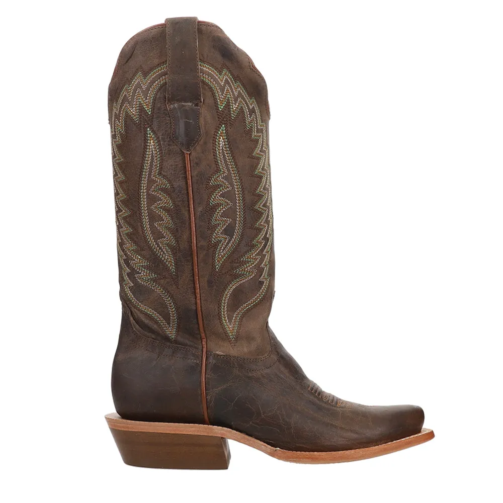 Goat Embroidered Narrow Square Toe Cowboy Boots