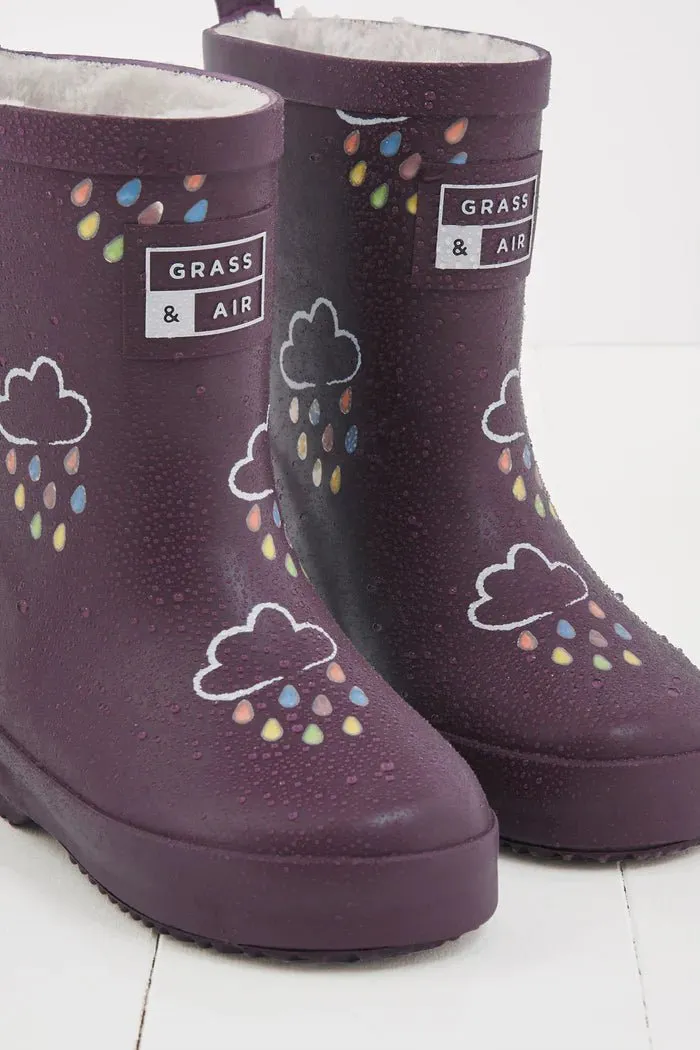 Grass & Air: Amethyst Purple Colour-Changing Kids Wellies