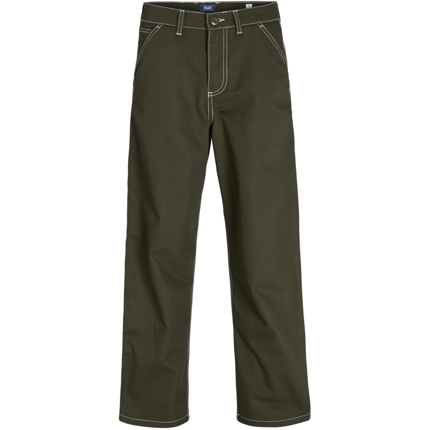 Jack & Jones Junior Olive Night Stalex Contrast Worker Pants