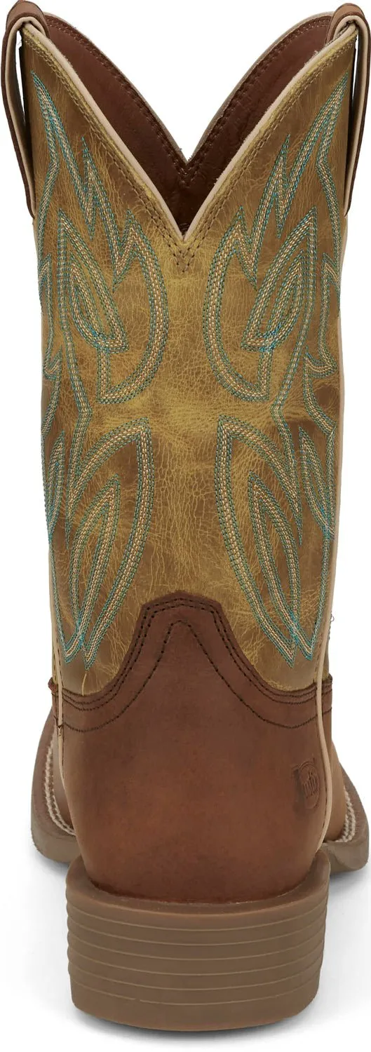 Justin Mens Canter Apple Green Water Buffalo Cowboy Boots