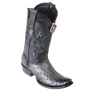 King Exotic Men's Ostrich Faded Grey Cowboy Boots - H79 Dubai Toe