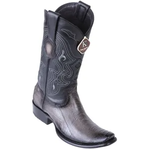 King Exotic Men's Ostrich Leg Faded Grey Cowboy Boots - H79 Dubai Toe