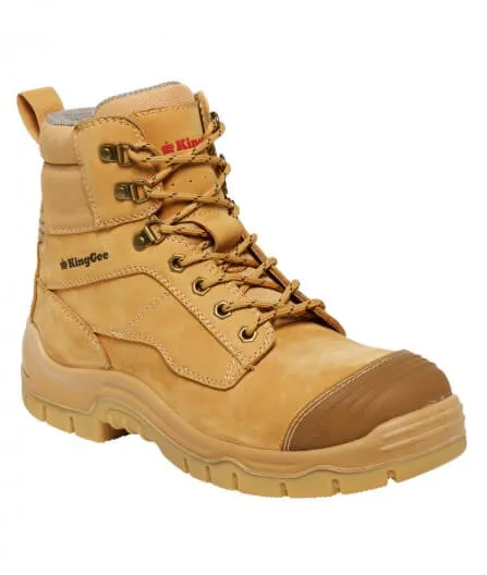 King Gee Phoenix Zip/Lace Safety Work Boots With Scuff Cap (K27880)