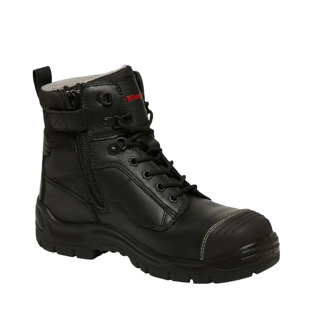 King Gee Phoenix Zip/Lace Safety Work Boots With Scuff Cap (K27890)