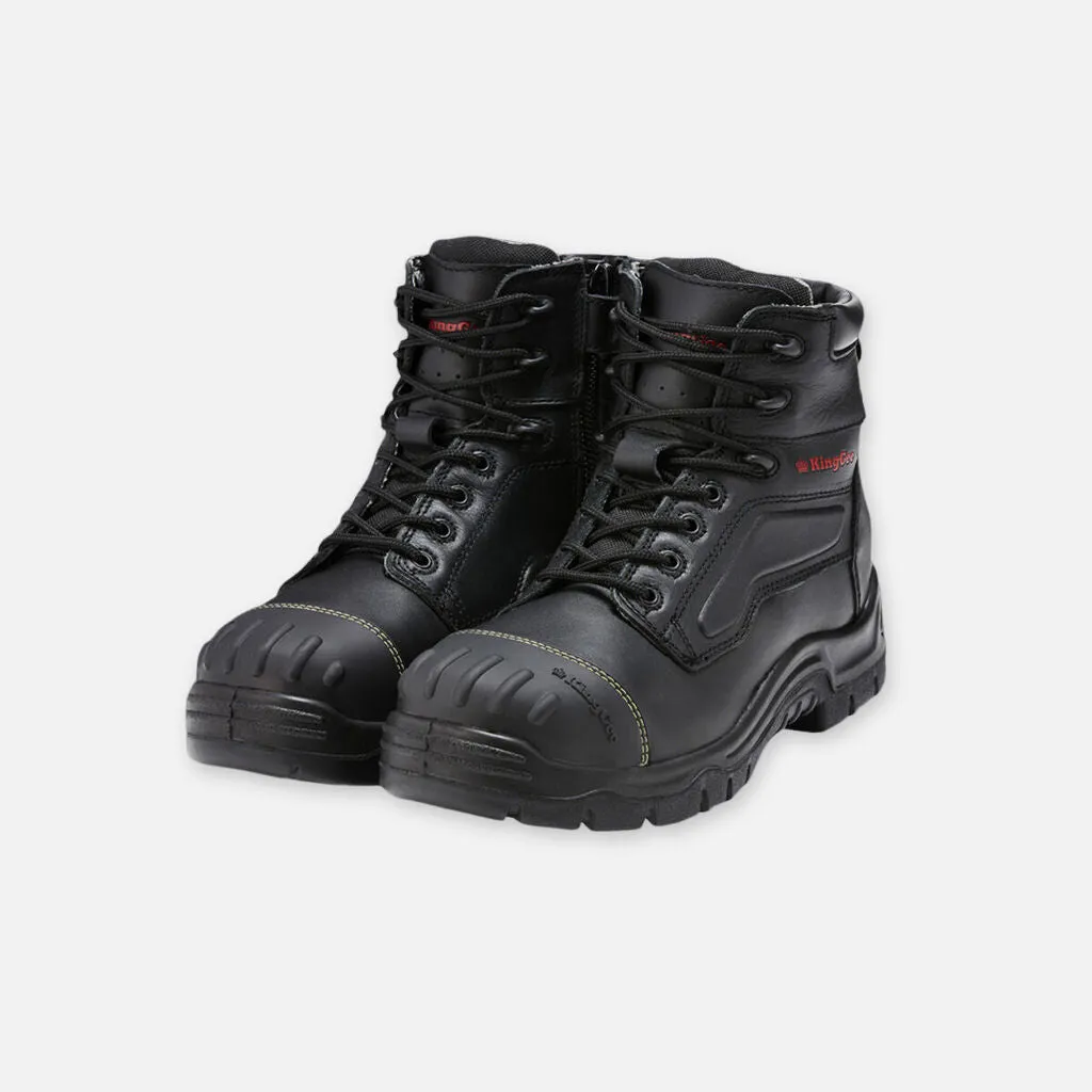 King Gee Phoenix Zip/Lace Safety Work Boots With Scuff Cap (K27890)