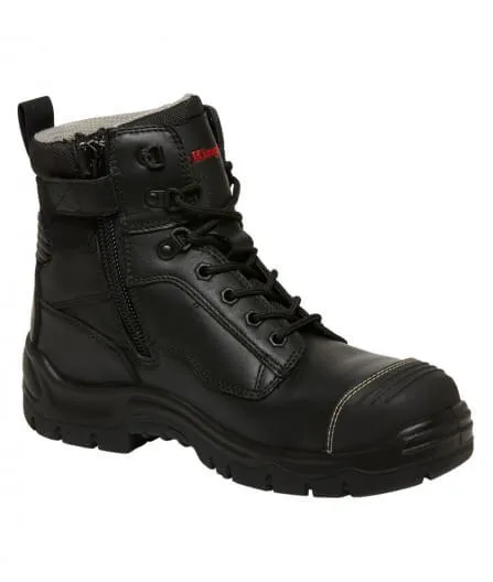 King Gee Phoenix Zip/Lace Safety Work Boots With Scuff Cap (K27890)