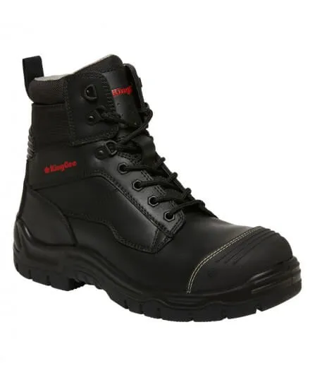 King Gee Phoenix Zip/Lace Safety Work Boots With Scuff Cap (K27890)