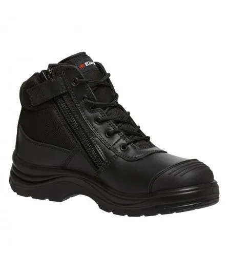 King Gee Tradie Zip/Lace Steel Cap Safety Work Boots (K27150)