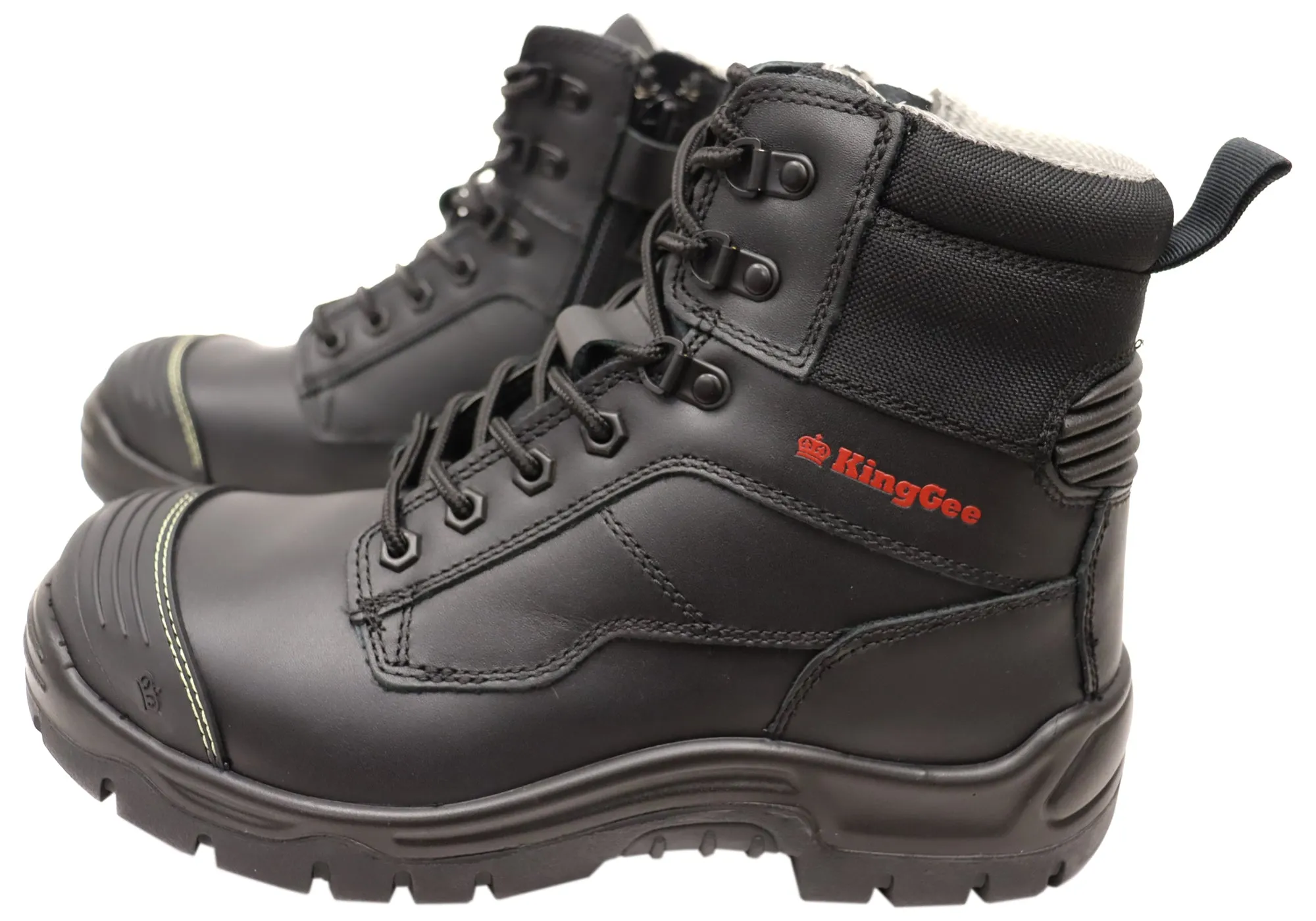 KingGee Mens Phoenix 6Z Side Zip Safety Work Boots With Scuff Cap