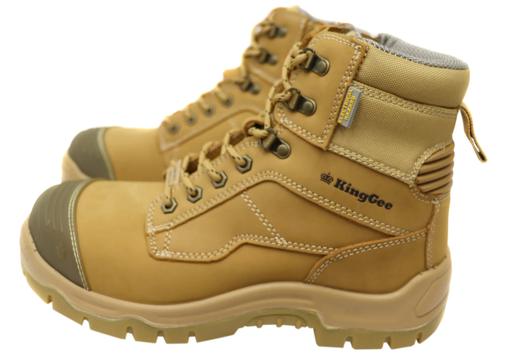 KingGee Mens Phoenix Zip Lace Composite Safety Work Boots 6 Inch