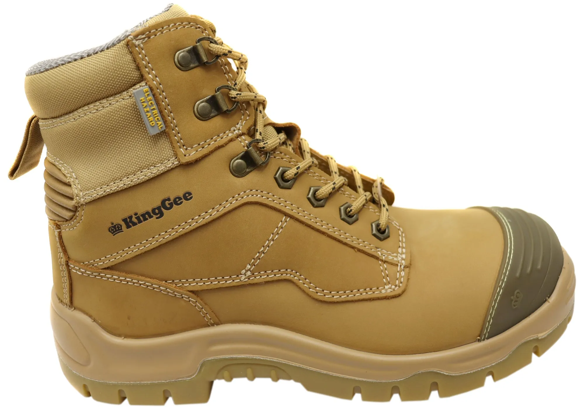 KingGee Mens Phoenix Zip Lace Composite Safety Work Boots 6 Inch