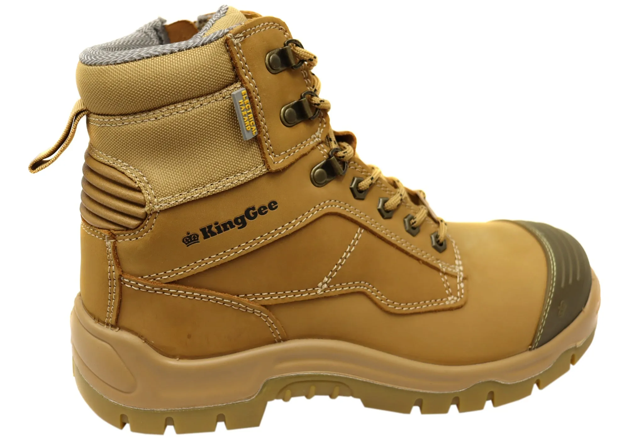 KingGee Mens Phoenix Zip Lace Composite Safety Work Boots 6 Inch