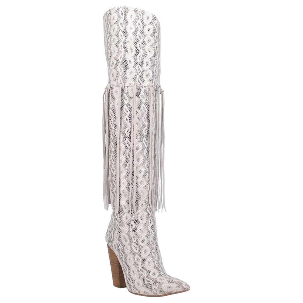 Kitty Kat Fringe Snake Snip Toe Cowboy Boots