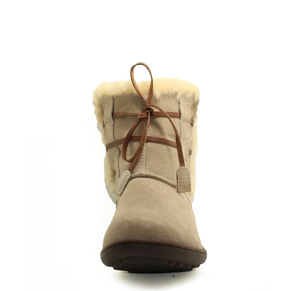 Lace Up Short Boots - Sand