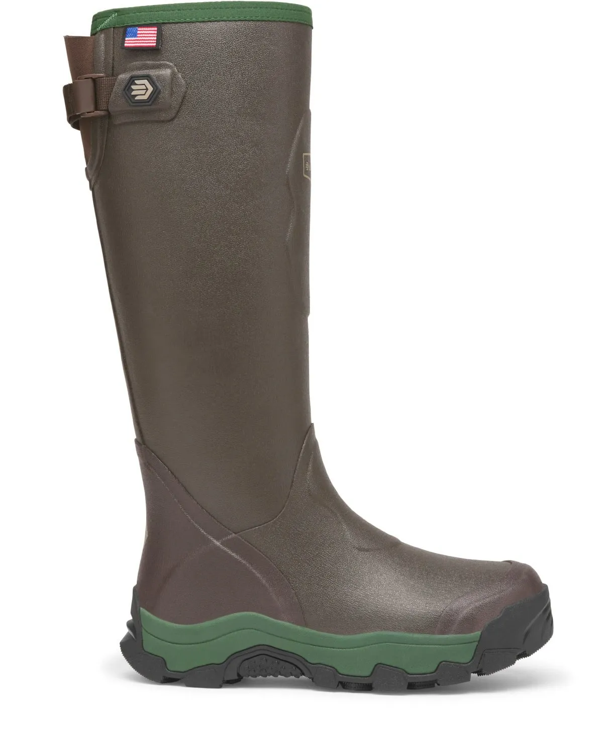 Lacrosse Womens Alpha Evolution Brown/Green Rubber Work Boots