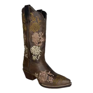 Laredo Ladies Sylvan Floral Tobacco Brown Leather Boots 54271-BN123