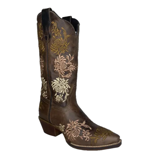 Laredo Ladies Sylvan Floral Tobacco Brown Leather Boots 54271-BN123