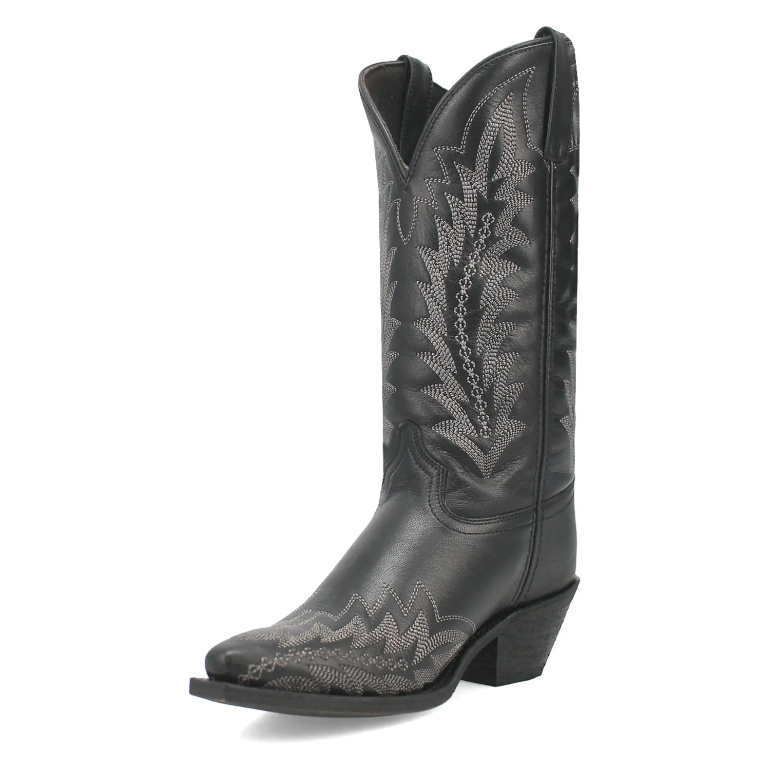 Laredo Womens Emmylee Black Leather Cowboy Boots 9.5 M