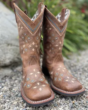 Laredo Women's Jossie Tan Square Toe Cowgirl Boots 5813