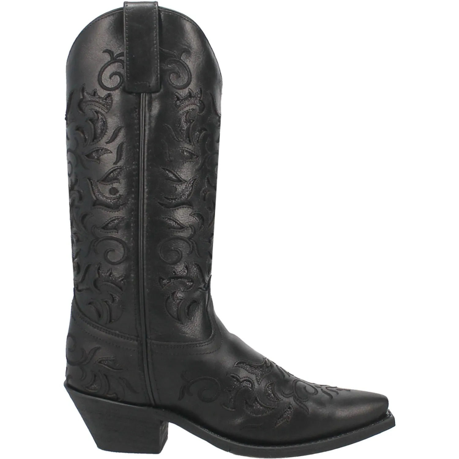 Laredo Womens Night Sky Black Leather Cowboy Boots