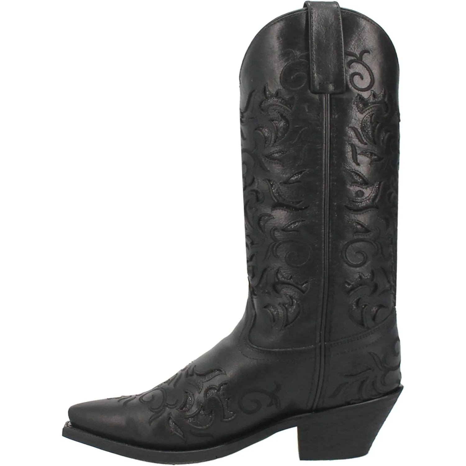 Laredo Womens Night Sky Black Leather Cowboy Boots