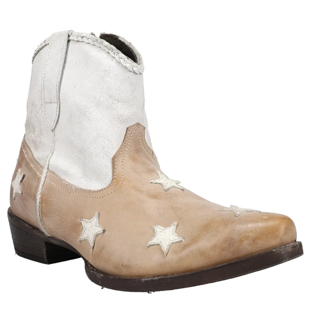 Liberty White Star Patriotic Snip Toe Cowboy Booties