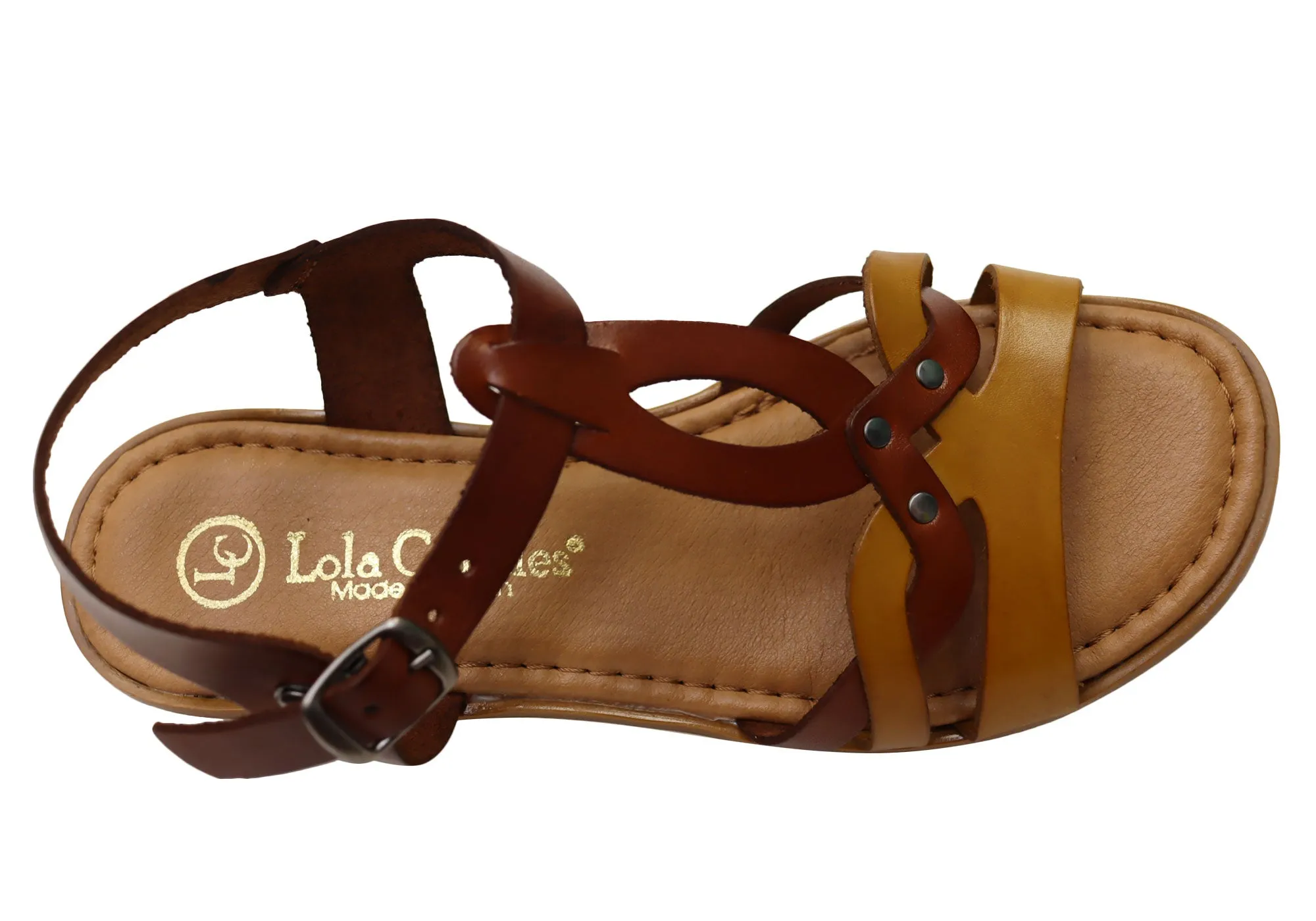 Lola Canales Terese Womens Comfortable Leather Sandals Made In Spain