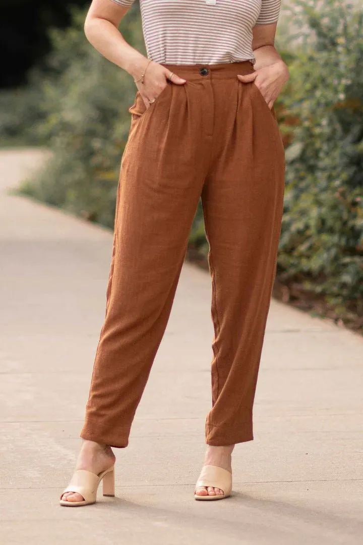 Meemoza Maelle Pants (Cognac Linen)