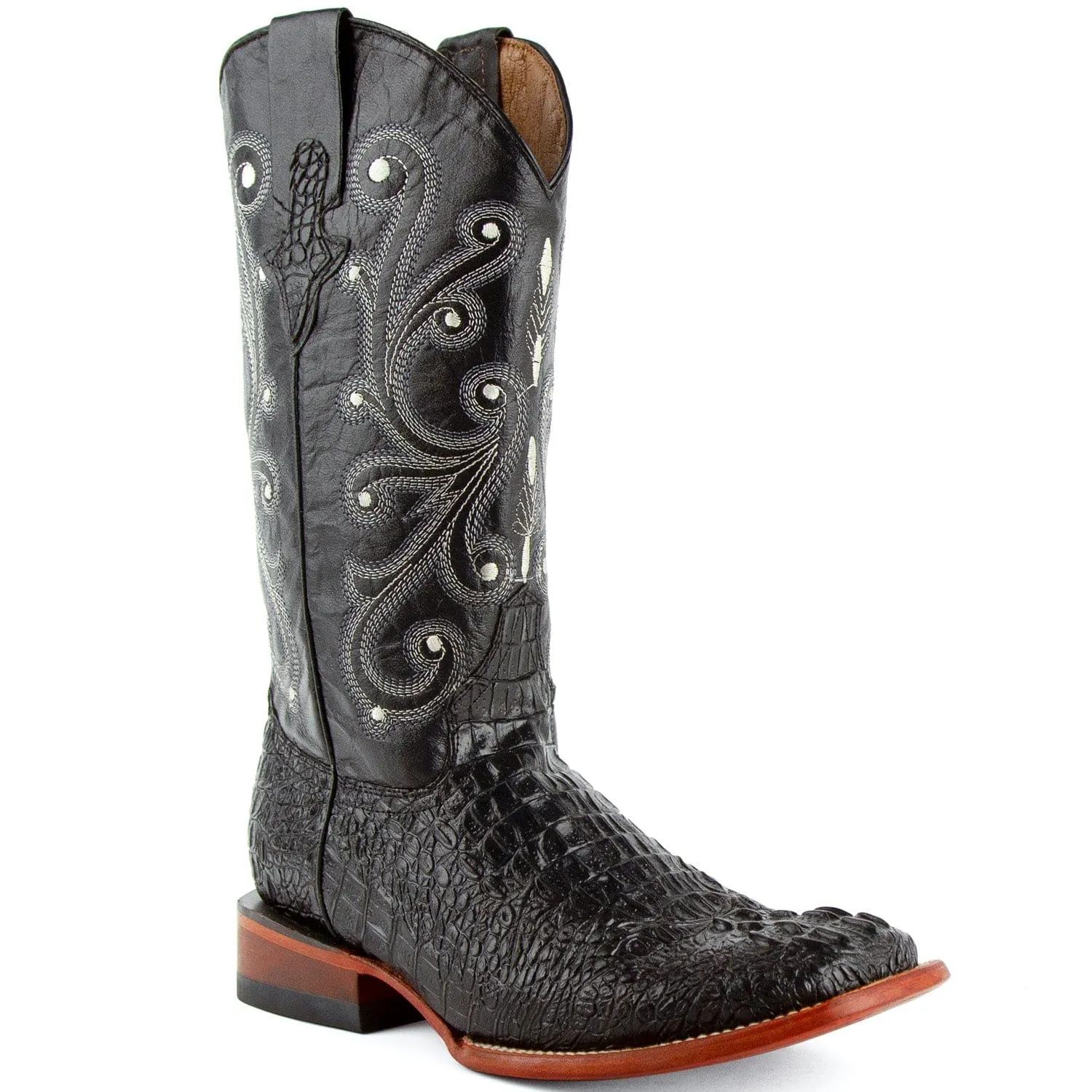 Men's Ferrini Caiman Crocodile Print Boots 4039304