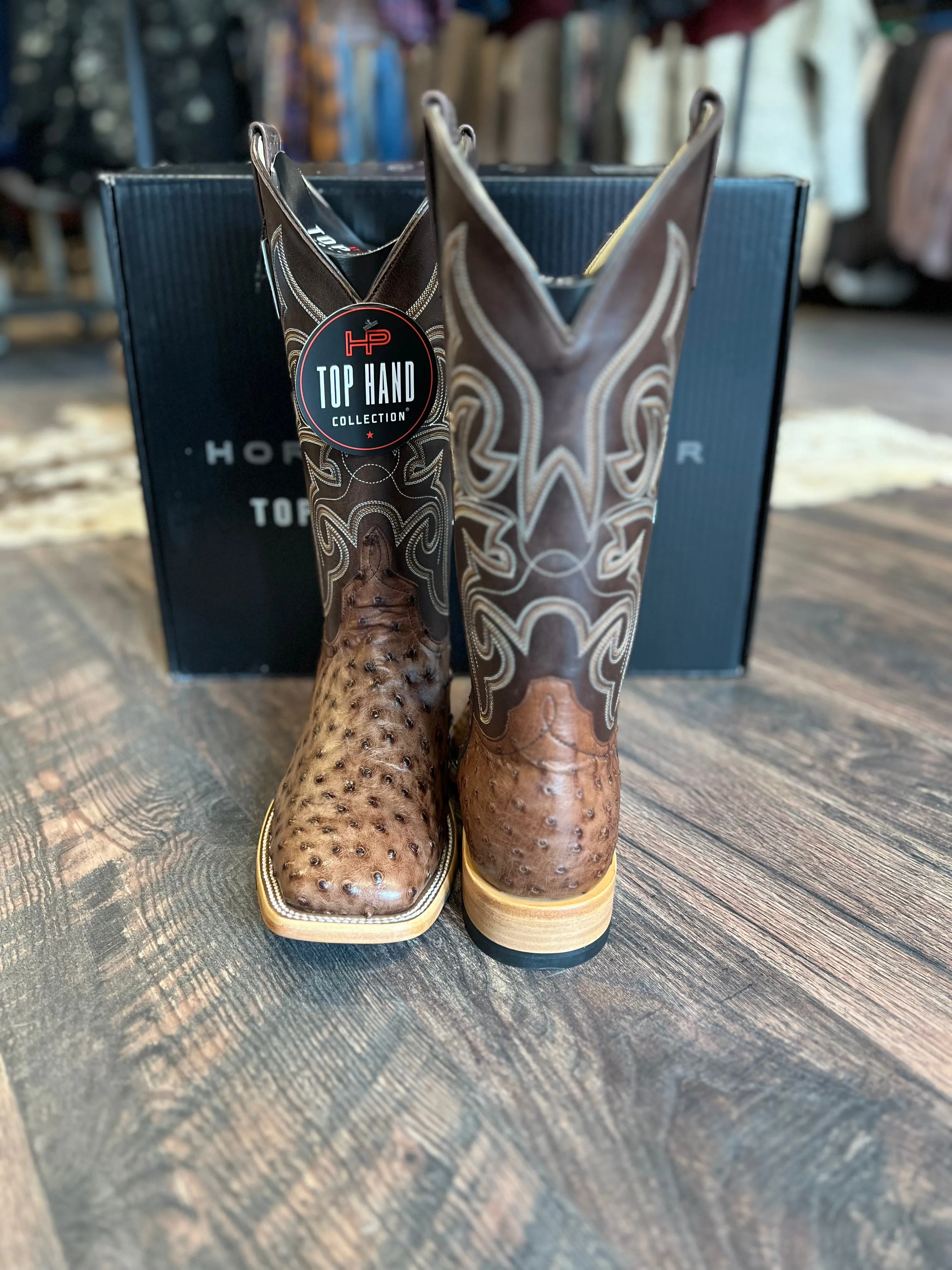 Men's Kango Tobacco Full Quill Ostrich Boot