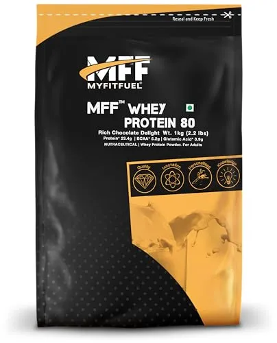 MyFitFuel MFF Whey Protein 80 | 1Kg, 30 Servings (Rich Chocolate Delight)