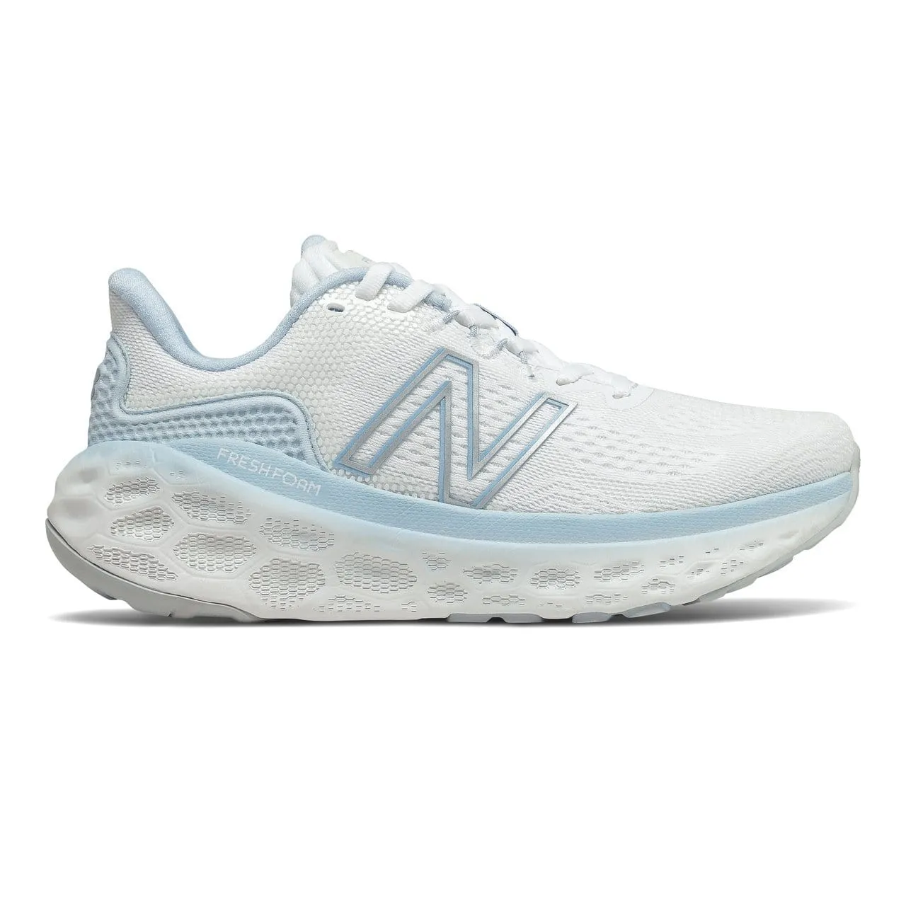 New Balance Women's More Foam v3 Running Shoes- White/Baby Blue