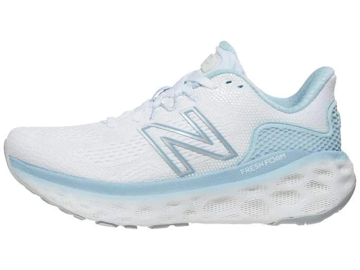 New Balance Women's More Foam v3 Running Shoes- White/Baby Blue