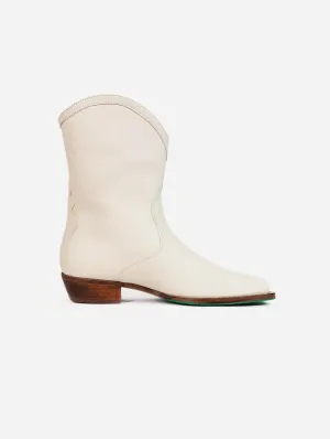 Nicole Vegan Apple Leather Cowboy Boots | Cream