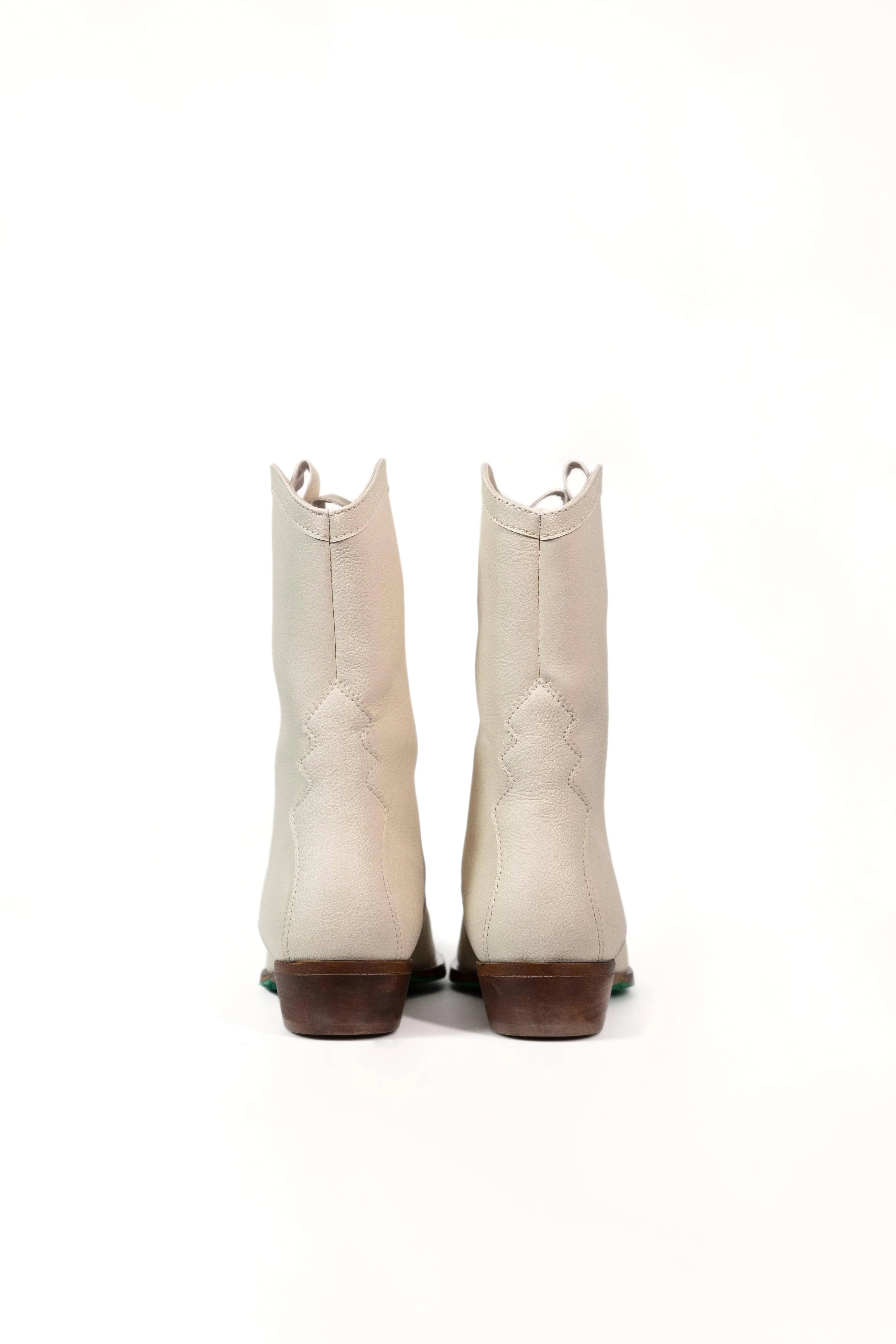 Nicole Vegan Apple Leather Cowboy Boots | Cream