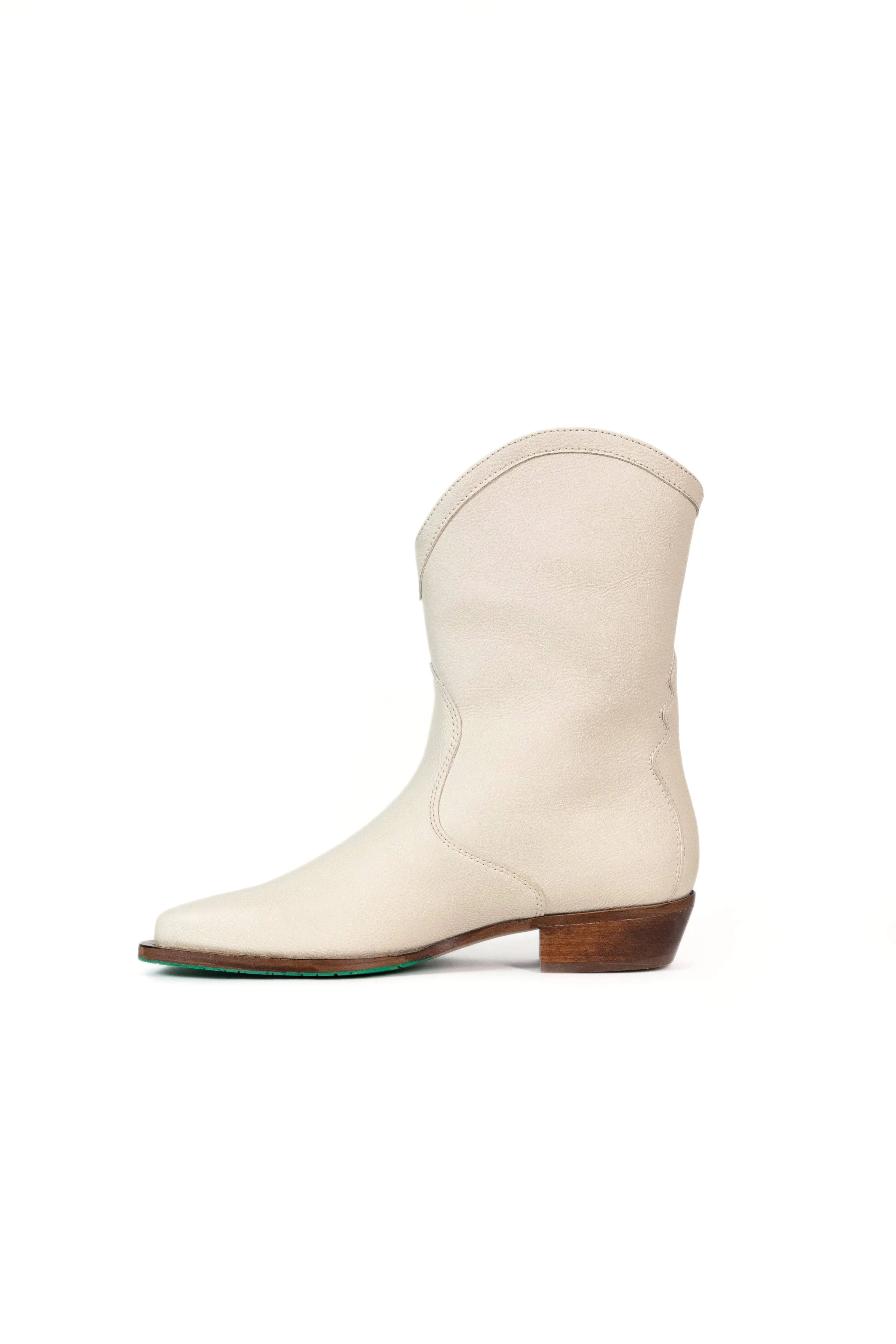 Nicole Vegan Apple Leather Cowboy Boots | Cream